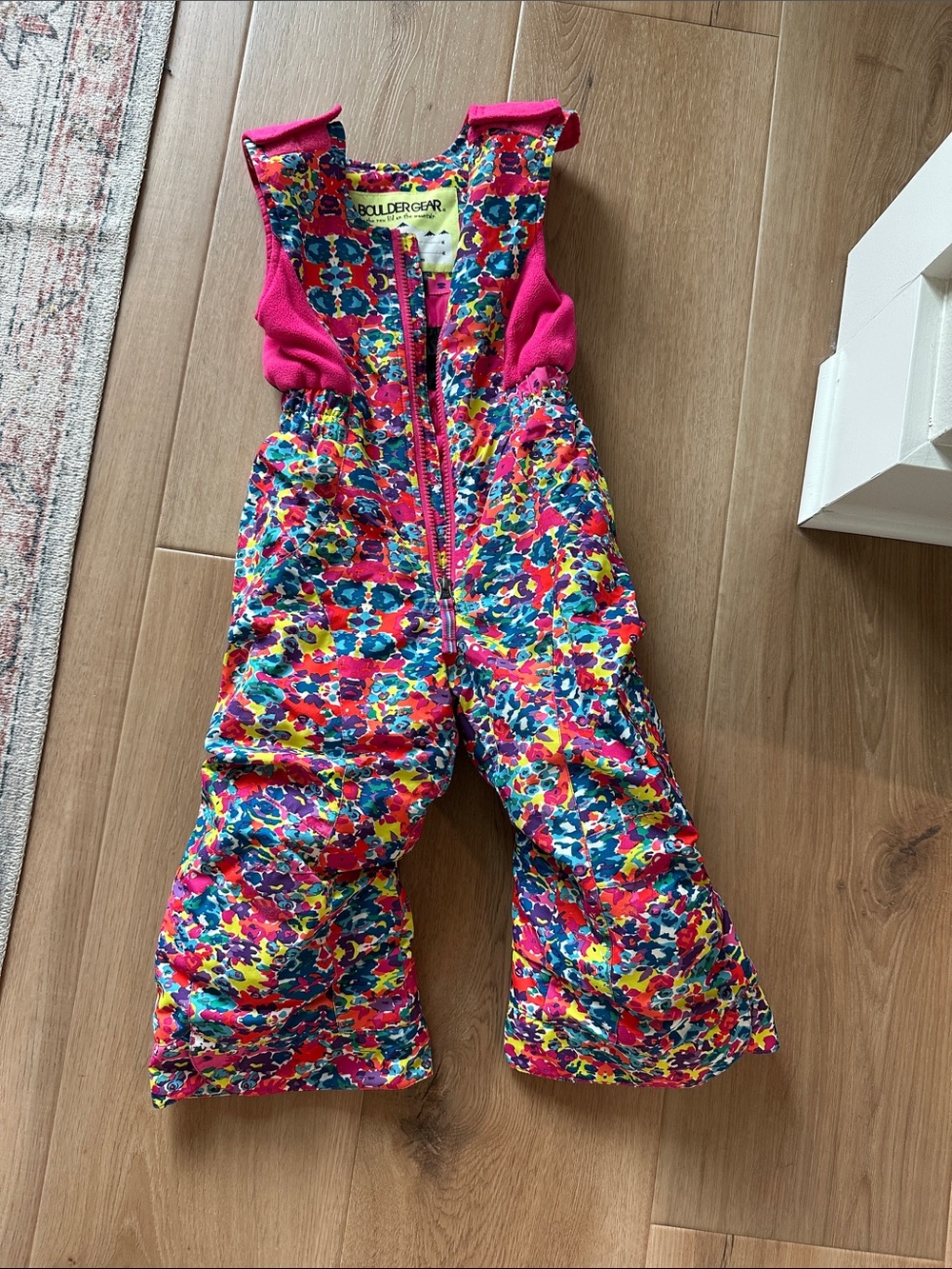 Boulder Gear Girls' Pink Multicolor Floral Snow Overalls